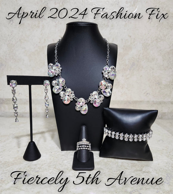 Fiercely 5th Avenue White Paparazzi Fashion Fix Set-April 2024
