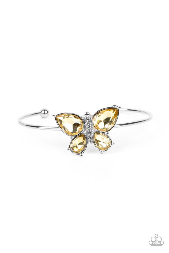 Butterfly Beatitude - Yellow Paparazzi Bracelet All Eyes On U Jewelry