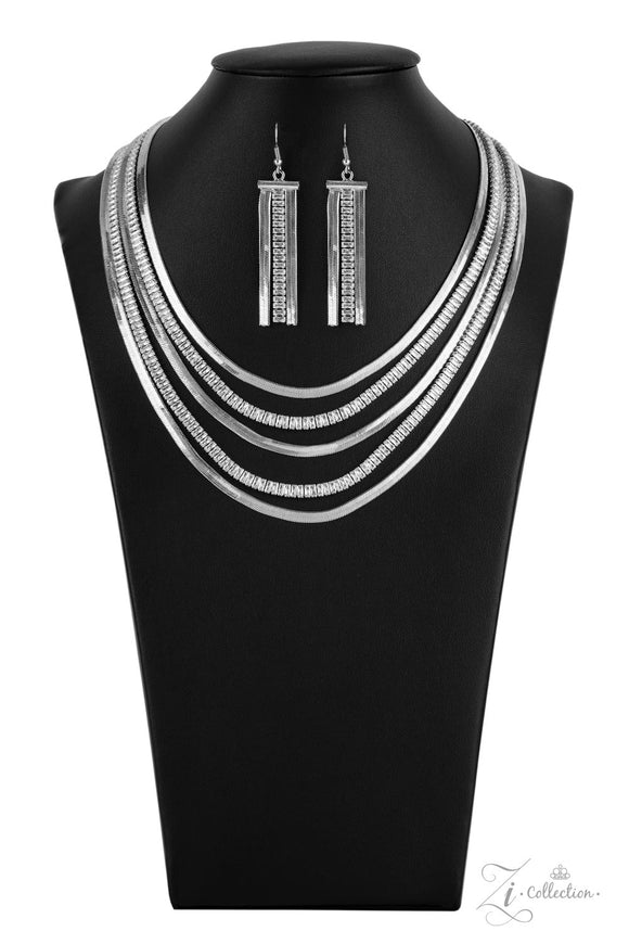 Paparazzi Zi Collection Necklace-Persuasive-Silver All Eyes On U Jewel