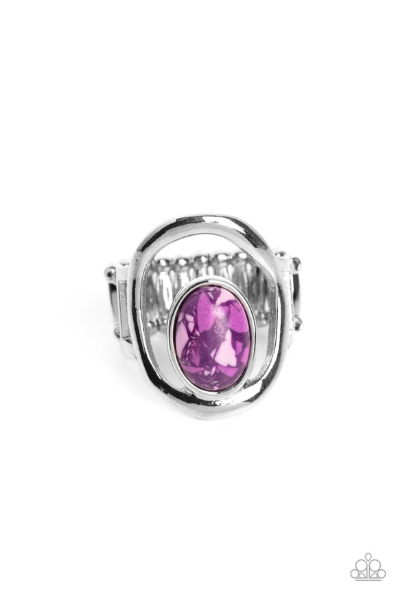 Marble Masterpiece - Purple Paparazzi Ring All Eyes On U Jewelry