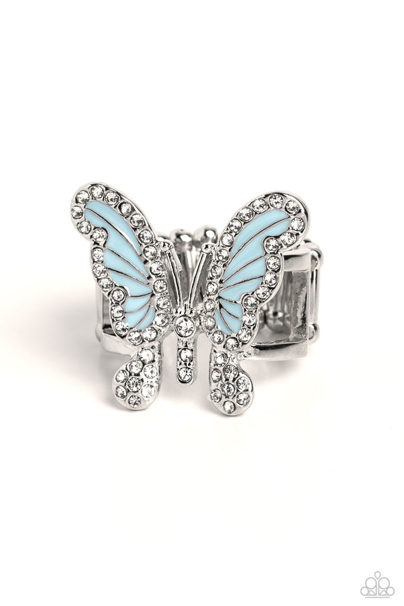 All Good WINGS - Blue Paparazzi Ring All Eyes On U Jewelry