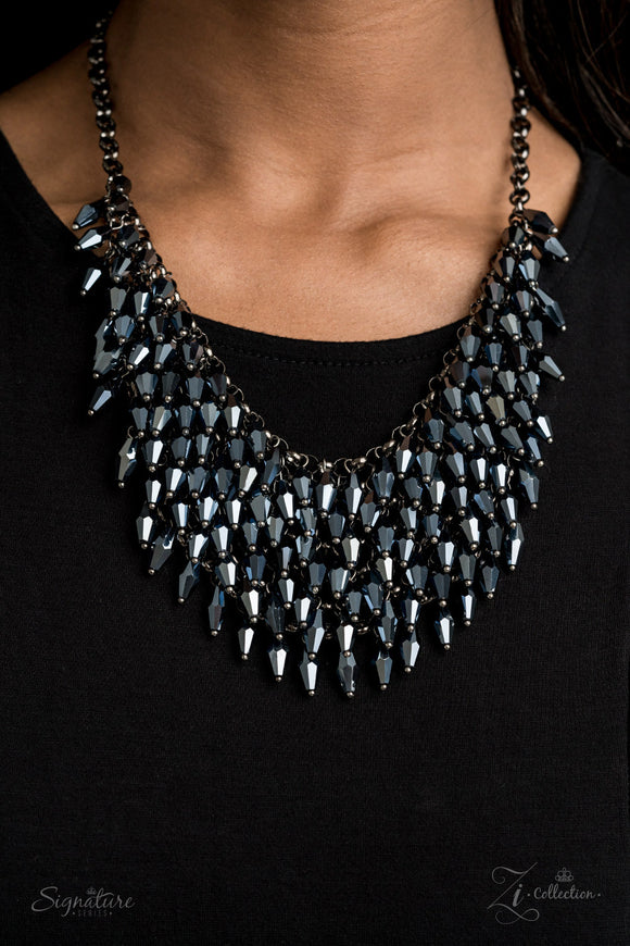 The Heather Blue Paparazzi Zi Collection Necklace