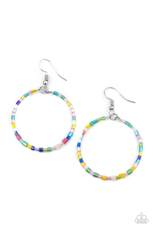 Colorfully Curvy Multicolor Paparazzi Earrings All Eyes On U Jewelry 