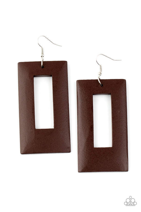Totally Framed Brown Paparazzi Earrings All Eyes On U Jewelry Store 