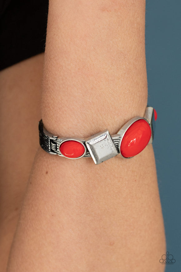 Abstract Appeal Red Paparazzi Bracelet All Eyes On U