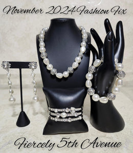 Fiercely 5th Avenue White Paparazzi Fashion Fix Set-November 2024