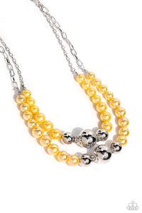 Ballroom Balance - Yellow Paparazzi Necklace