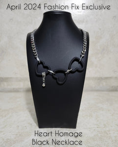 Heart Homage Black Paparazzi Necklace