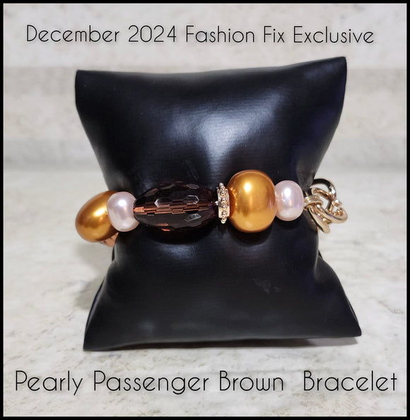 Pearly Passenger Brown Paparazzi Bracelet