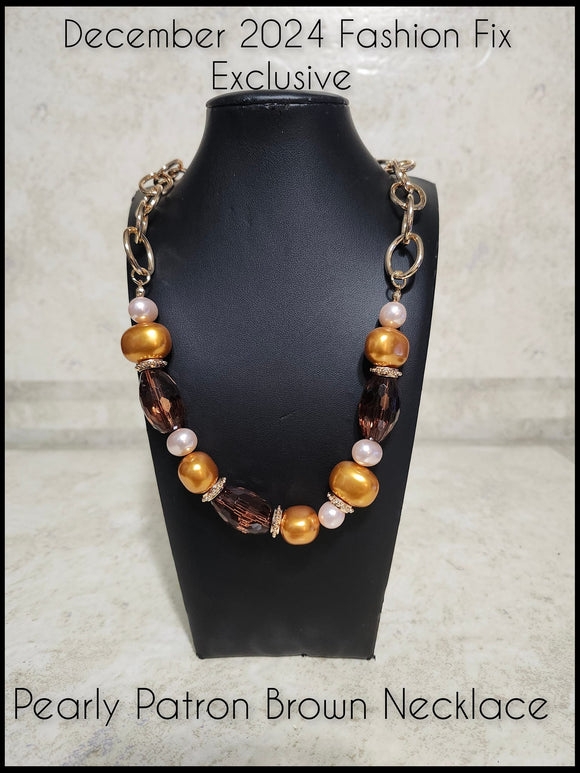 Pearly Patron Brown Paparazzi Necklace