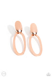 Pull OVAL! - Copper Paparazzi Earrings