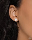 Breathtaking Birthstone - White Paparazzi Earrings