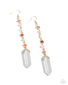 Quartz Qualification - Orange Paparazzi Earrings