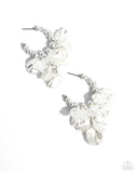 Frilly Feature - White Paparazzi Earrings