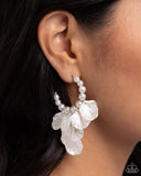 Frilly Feature - White Paparazzi Earrings