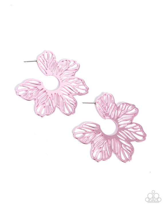 Floral Fame - Pink Paparazzi Earrings