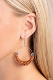 Capriciously Crimped Brown Paparazzi Earrings