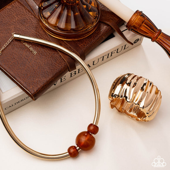 Sunset Sighting Gold Paparazzi Fashion Fix Set-September 2025