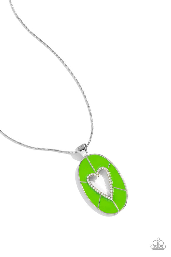 Airy Affection - Green Paparazzi Necklace All Eyes On U Jewelry