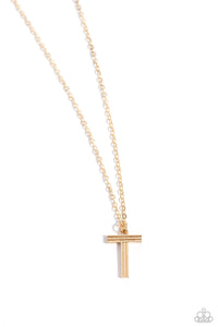 Leave Your Initials - Gold - T Paparazzi Gold Necklace All Eyes On U 