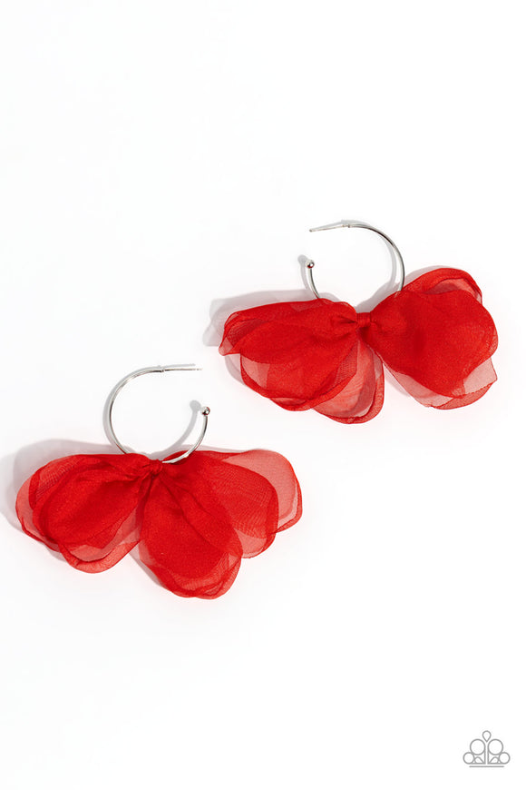 Chiffon Class - Red Paparazzi Earrings