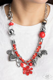 Charmed, I Am Sure - Red Paparazzi Necklace All Eyes On U Jewelry