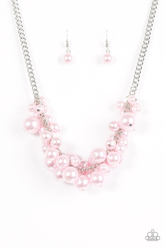 Paparazzi Pink Pearl Necklace- Glam Queen All Eyes On U Jewelry