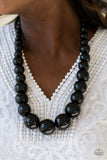 Paparazzi Wooden Necklace-Effortlessly Everglades - Black All Eyes On 