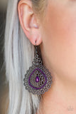 Paparazzi Earrings-Carnival Courtesan - Purple All Eyes On U Jewelry