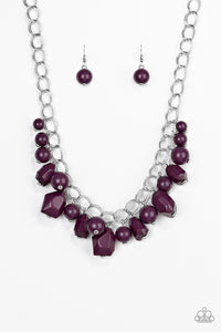 Paparazzi Purple Beaded Necklace-Gorgeously Globetrotter All Eyes On U