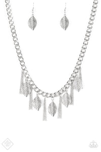 Paparazzi Silver Necklace-  Serenely Sequoia All Eyes On U Jewelry
