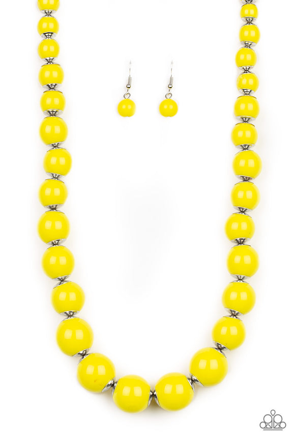 Paparazzi SOONER OR LEATHER yellow necklace | eBay