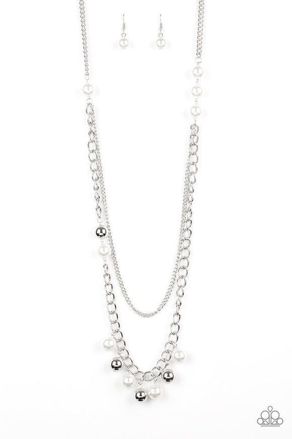 Paparazzi White Pearl Necklace-Modern Musical Paparazzi Necklace All Eyes On U Jewelry Store 