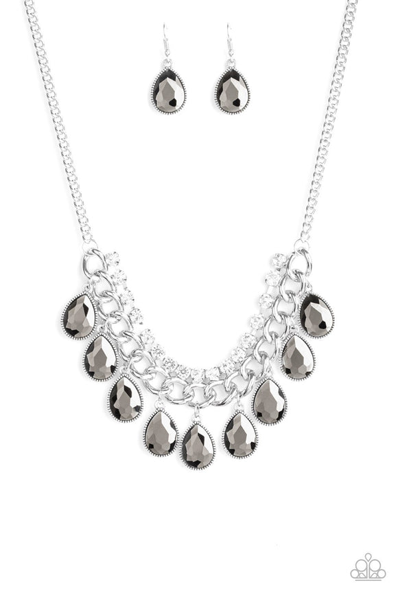 Paparazzi Necklace-All Toget-HEIR Now - Silver All Eyes On U Jewelry