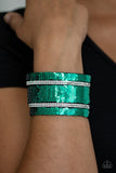 Paparazzi Green Sequin Wrap Bracelet-Mermaid Service All Eyes On U 