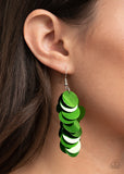 Now You SEQUIN It Green Paparazzi Earrings All Eyes On U Jewelry
