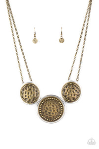 Gladiator Glam Brass Paparazzi Necklace All Eyes On U Jewelry
