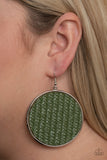 Wonderfully Woven Green Paparazzi Earrings All Eyes On U Jewelry