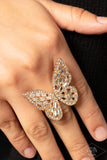 Flauntable Flutter - Gold Paparazzi Ring All Eyes On U 