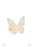 Flauntable Flutter - Gold Paparazzi Ring All Eyes On U 