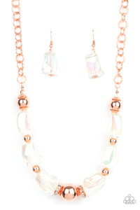 Iridescently Ice Queen Copper Paparazzi Necklace All Eyes On U Jewelry