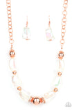 Iridescently Ice Queen Copper Paparazzi Necklace All Eyes On U Jewelry