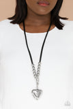 Paparazzi Leather Necklace-Forbidden Love Black All Eyes On U Jewelry