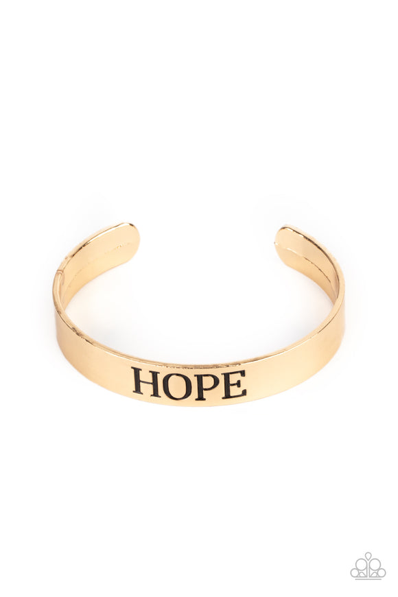 Hope Makes The World Go Round Gold Paprazzi Bracelet All Eyes On U 