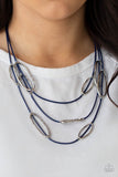 Check Your CORD-inates Blue Paparazzi Necklace All Eyes On U 