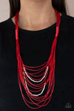 Nice CORD-ination - Red Paparazzi Necklace All Eyes On U