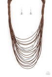 Nice CORD-ination - Brown Paparazzi Necklace All Eyes On U Jewelry