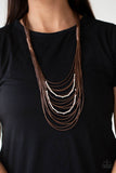 Nice CORD-ination - Brown Paparazzi Necklace All Eyes On U Jewelry