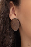 WOODWORK It Brown Paparazzi Earrings All Eyes on U Jewelry Store