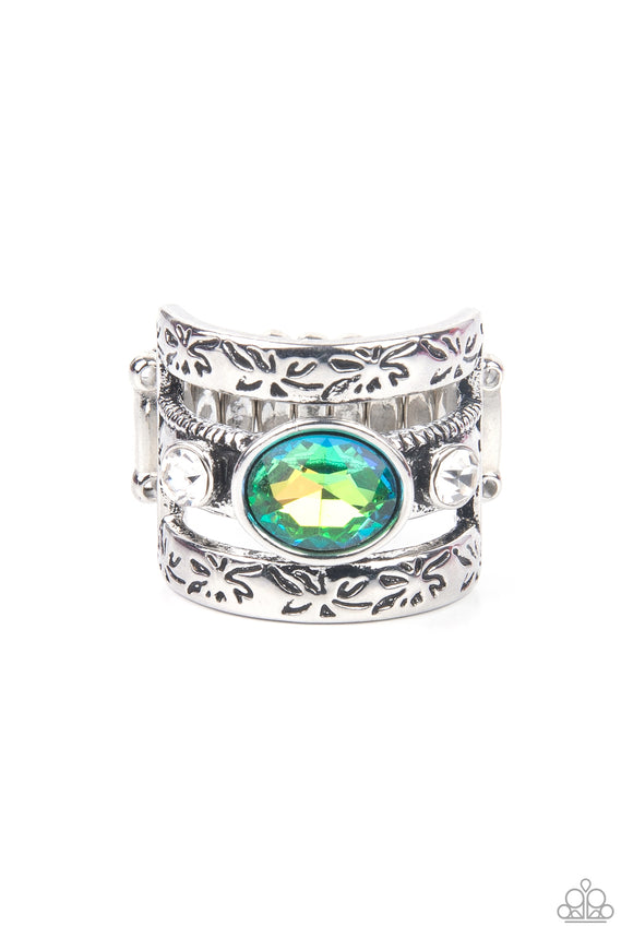 The GLEAMING Tower Green Paparazzi Ring All Eyes On U Jewelry Store